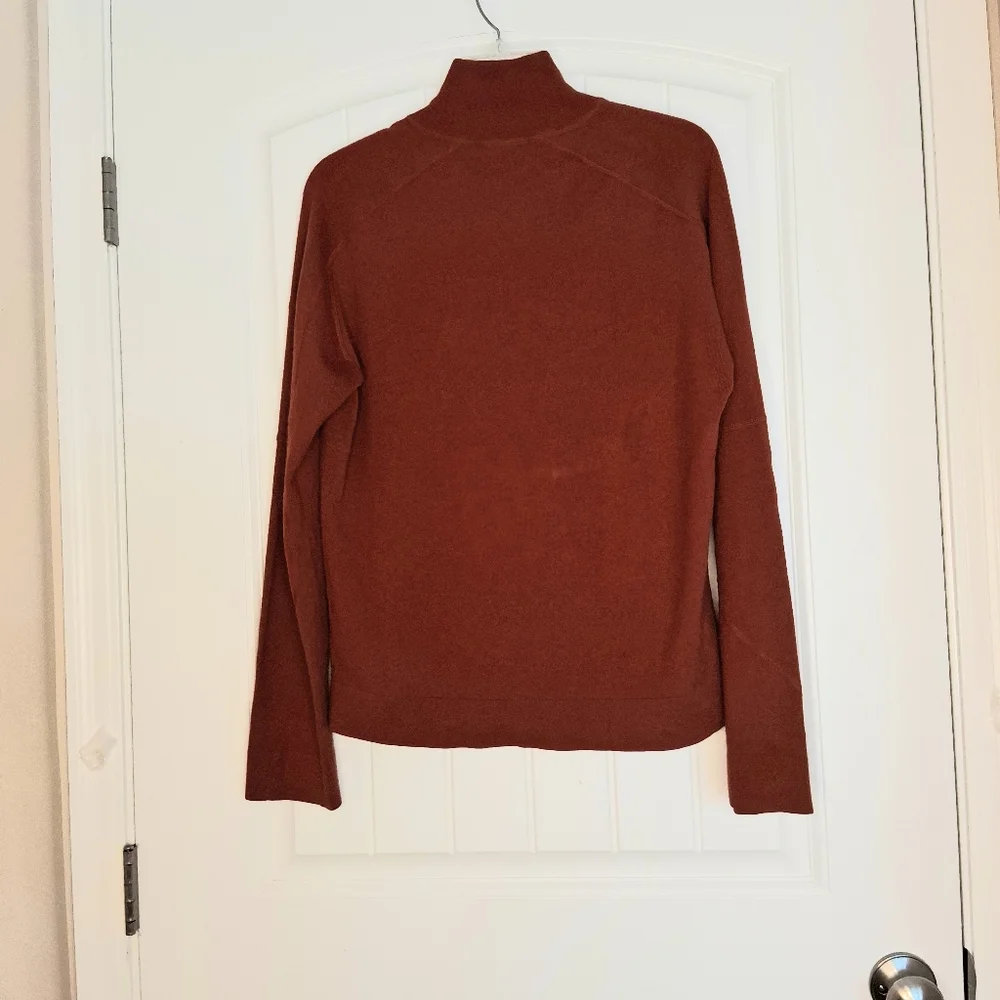 Ermenegildo Zegna Sport Lambswool Blnd Qtr Zip Sweater Men's Lg Runs Small Rust